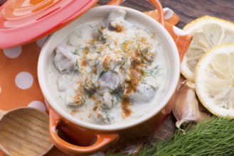 Turkish traditional tripe soup, iskembe corbasi and offal soup