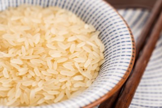 Bowl of parboiled risotto rice