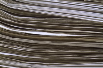 Background made from stacked newspaper