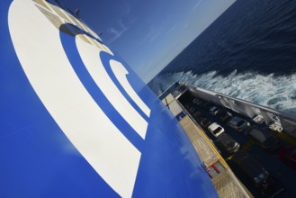 A car ferry of the GNV shipping company on its way from Palermo / Sicily shortly in front of