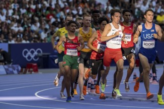 FAID EL MOSTAFA (MAR) of Morocco, competes in the Men's 3000m Steeplechase Round 1 at the Stade de
