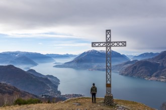 Landscape of Lake Como from Camaggiore Alp in Valsassina