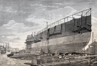 SS Great Eastern or SS Leviathan, an iron sailing steamship, 1857
