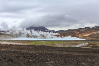 Geothermal power plants in Namaskard, Myvatn Area in Iceland
