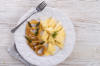 Onion ring white potato dumpling