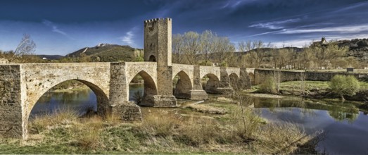 Frías Medieval Bridge, 13th Century Gothic Style, Ebro River, Frías Medieval Town, Historic