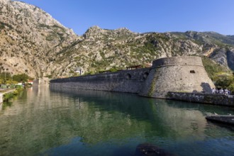 Kotor, Montenegro, September 20, 2023: River canal near the fortress of the old town, Europe