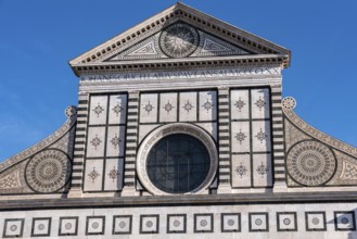 Facade of the renaissance church Santa Maria Novella in Florence, Italy, Europe