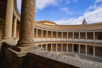 Alhambra Carlos V courtyard in Granada of Spain Andalusia