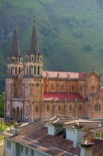 Covadonga Catholic sanctuary Basilica church in Asturias at Cangas de Onis