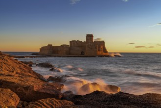 Le Castella, Italy, 11 December, 2023: view of the Le Castella fortress in Isola di Capo Rizzuto at