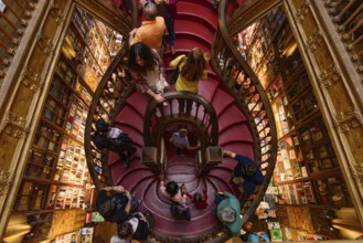 Interior of Lello Bookstore, one of the most beautiful bookstores in the world, in Porto, Portugal,