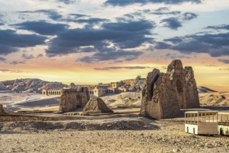 Ancient ruins near Hatshepsut temple in Luxor, Egypt, Africa
