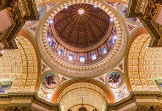 MONTREAL, CANADA, OCTOBER 09, 2016 : interiors and details of Mary queen of the world basilica,