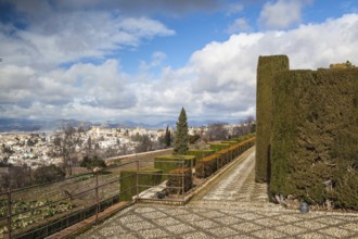 Gardens of La Alhambra in Granada, Spain, Europe