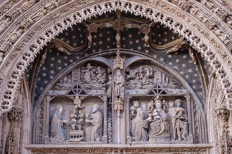 Gothic-Elizabethan facade, church of Santa María la Real, 15th century, Aranda de Duero, Burgos