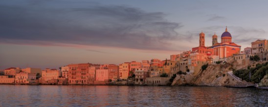 Syros Agios Nikolaos Church at sunset, Ermoupolis, Cyclades, Syros