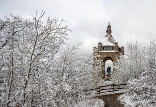 Porta Westfalica, Kaiser Wilhelm monument, built between 1892 and 1896 by Bruno Schmitz. View from
