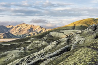 Evening mood in the highlands of Iceland, taken near the highland valley Landmannalaugar in