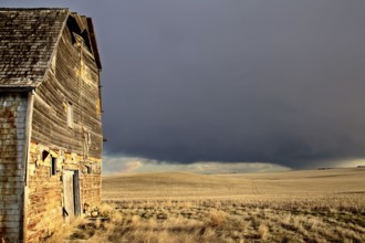 Prairie Storm Clouds rural Saskatchewan Old Barn