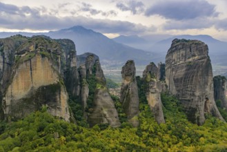 Landscape of rock formation in Meteora, Greece, Europe