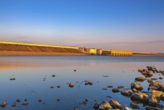 Nechranice Dam in Czech Republic. .Water surface has an extention of 1338 ha. Except of this, it is
