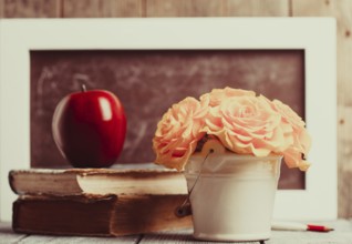 Teachers day still life for greeting card