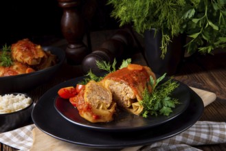 Roast cabbage rolls with rice and minced meat according to grandma's recipe