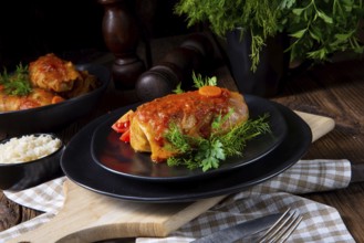 Roast cabbage rolls with rice and minced meat according to grandma's recipe