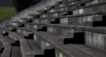 Firminy, stadium, Le Corbusier, posthumous 1966-1969, grandstand seats