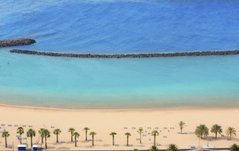 Beach Las Teresitas in Santa cruz de Tenerife north at Canary Islands