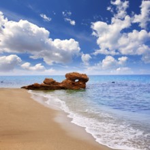 Almeria Mojacar beach in Mediterranean sea of Spain