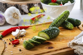 Fresh pickled cucumber with knob, (Polish malosolne)