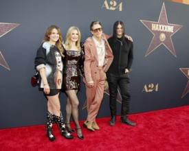 Sosie Bacon, Kyra Sedgwick, Kevin Bacon and Travis Bacon at the Los Angeles premiere of 'MaXXXine'