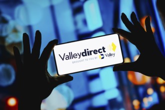 In this photo illustration, the Valley Direct logo is displayed on a smartphone screen