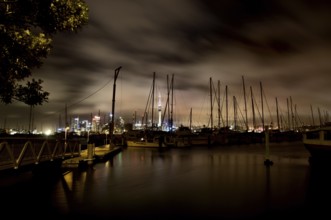 Auckland New Zealand City View Night Photo Tower
