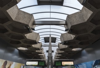 Belgium, 09 02 2019: Passengers waiting for the underground local train at the Belgica metro