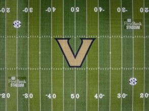 Aerial view of First Bank Stadium on Vanderbilt University campus located in Nashville Tennessee
