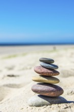 Round pebbles on the beach in Denmark is a symbol for balance. Stones on the beach in Denmark is a