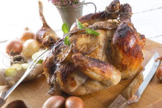 Roasted chickens