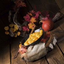 Delicious autumnal dumplings with hokkaido pumpkin puree