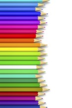 3d rendering of some color pencils with space for your content