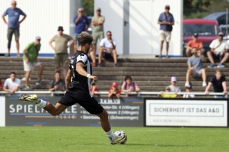 Tevfik Ceylan (FC 08 Villingen) scores from the penalty spot to make it 2-0 in the Football-RL SW
