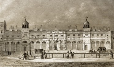 The Royal Mews, Stallungen, Kutschenhaus der britischen Königsfamilie, Charing Cross, London,