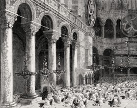 Communal prayer on Fridays, Hagia Sophia, Constantinople, Ottoman Empire, 4th January, 1877