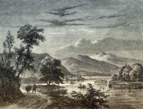 Lago di Piediluco, Terni, Italy, 19th century, Europe