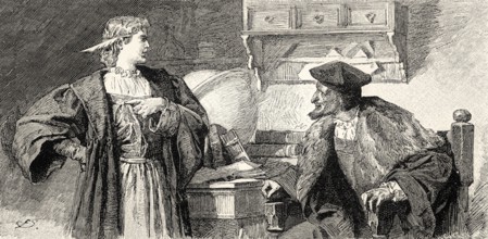 Mephistopheles with Baccalaureus, second act, Faust II, by Johann Wolfgang von Goethe