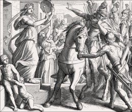 Jephthah's Daughter, Old Testament, by Julius Schnorr von Carolsfeld, 1860