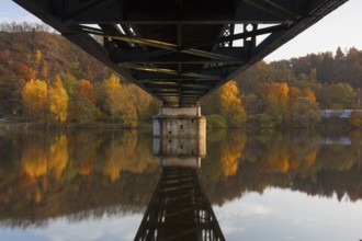 Footbridge over the Vltava river in Davle in Czech Republic