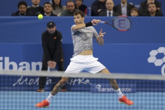 Sofia, Bulgaria - February 12, 2017: Grigor Dimitrov (pictured) from Bulgaria plays against David